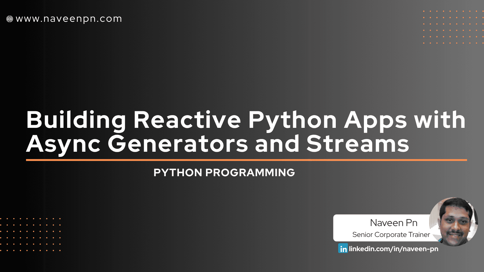 Building Reactive Python Apps with Async Generators and Streams